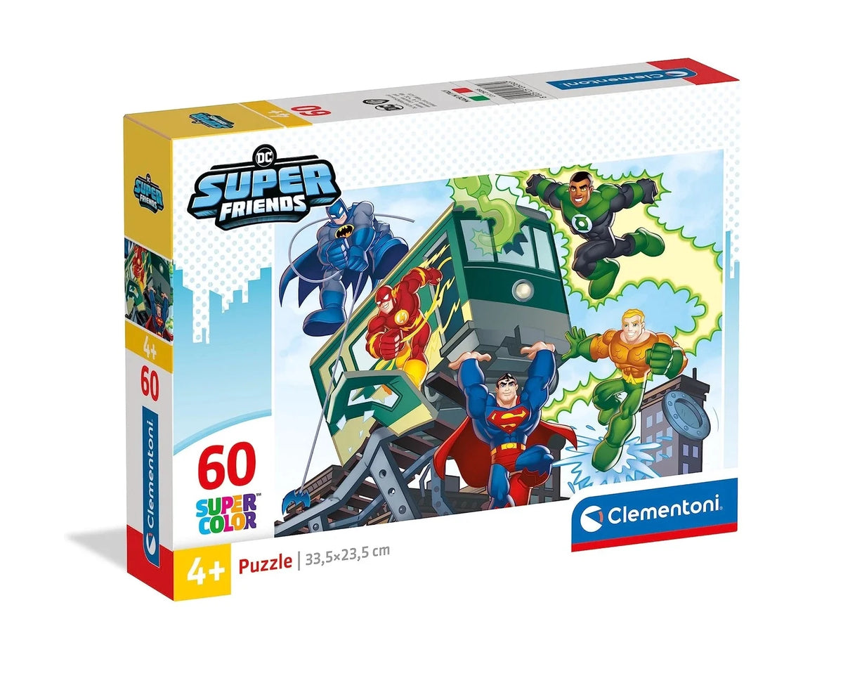 60-piece superhero jigsaw puzzle box with SuperColor artwork