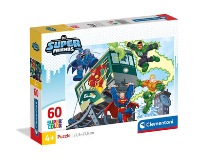 60-piece superhero jigsaw puzzle box with SuperColor artwork