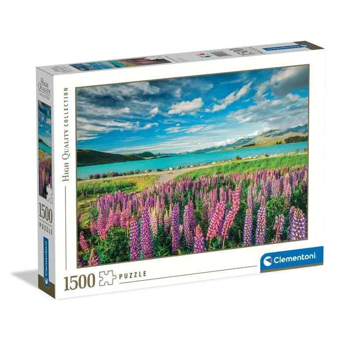 Lupins at Lake Tekapo 1500 Piece Jigsaw Puzzle