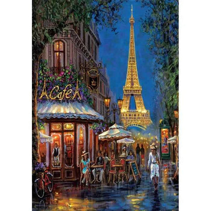 Night at the Eiffel Café 500 Piece Jigsaw Puzzle