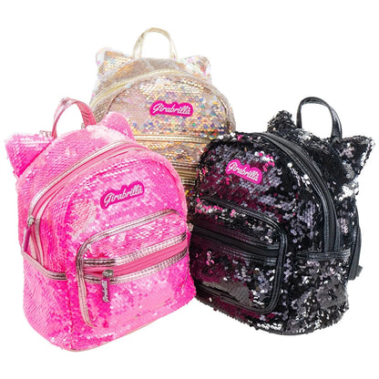Girabrilla Mini Backpack Kitty with Reversible Sequins