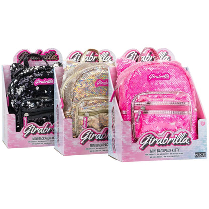Girabrilla Mini Backpack Kitty with Reversible Sequins
