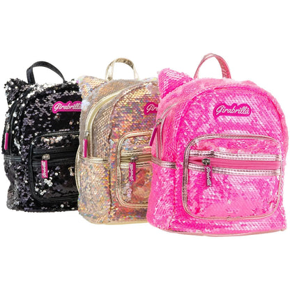 Girabrilla Mini Backpack Kitty with Reversible Sequins