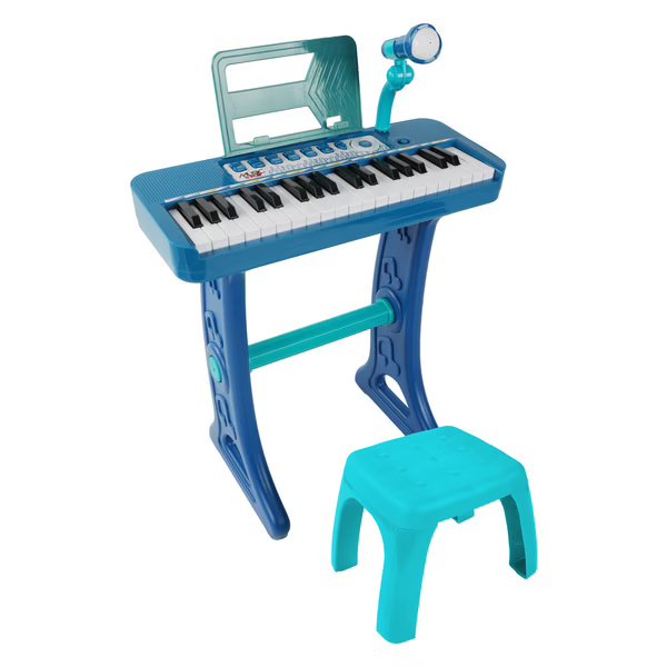 Superstar Blue Electronic Piano On Stand With Stool - The Toy Store - Best Toys in Lebanon