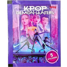K-Pop Demon Hunters official sticker packet with 5 stickers, illustrated group design