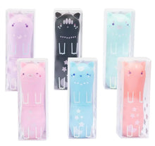 Pastel cat lipstick set in clear boxes, assorted pink and blue tubes