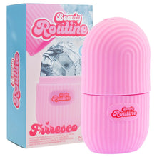 Beauty Routine pink ribbed ice massage roller with retail box