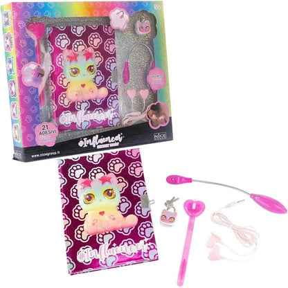 Secret diary book set in display box, pink character cover and matching accessories