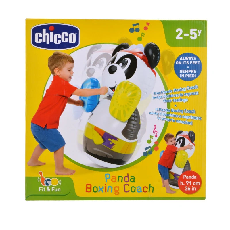 Panda boxing coach inflatable with panda face and colorful boxing mitts