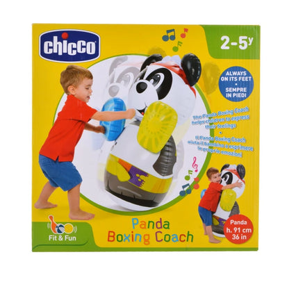 Panda boxing coach inflatable with panda face and colorful boxing mitts