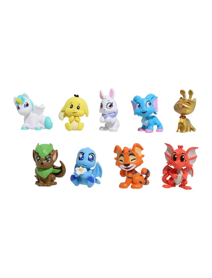 Neopets Blind Bag Figuren: neun farbige Minifiguren in verschiedenen Designs