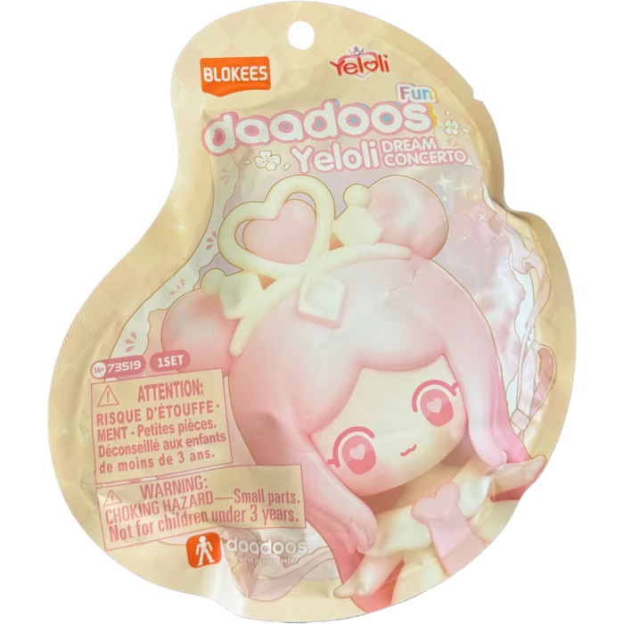 Daadoos Dream Concerto blind box con etichetta Blokees e personaggio rosa