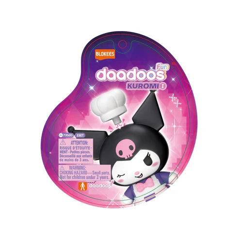 Magical Kuromi blind box figure on purple blister card with chef hat and heart details