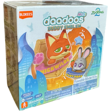 Articulated daadoos buddy emblem model kit blind box with orange cat and purple rabbit