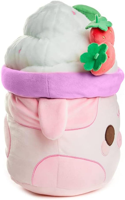 Plush Goals - Strawberry Mooshake Super Soft Cute Kawaii Cow Dessert