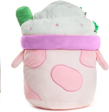 Plush Goals - Strawberry Mooshake Super Soft Cute Kawaii Cow Dessert