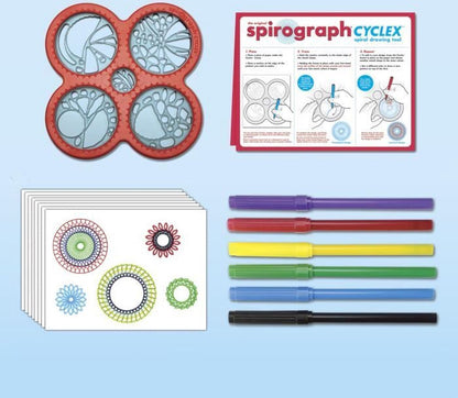 Spirograph Cyclex Set - Art Kit - Rotating Stencil Wheel Creates Countless Designs