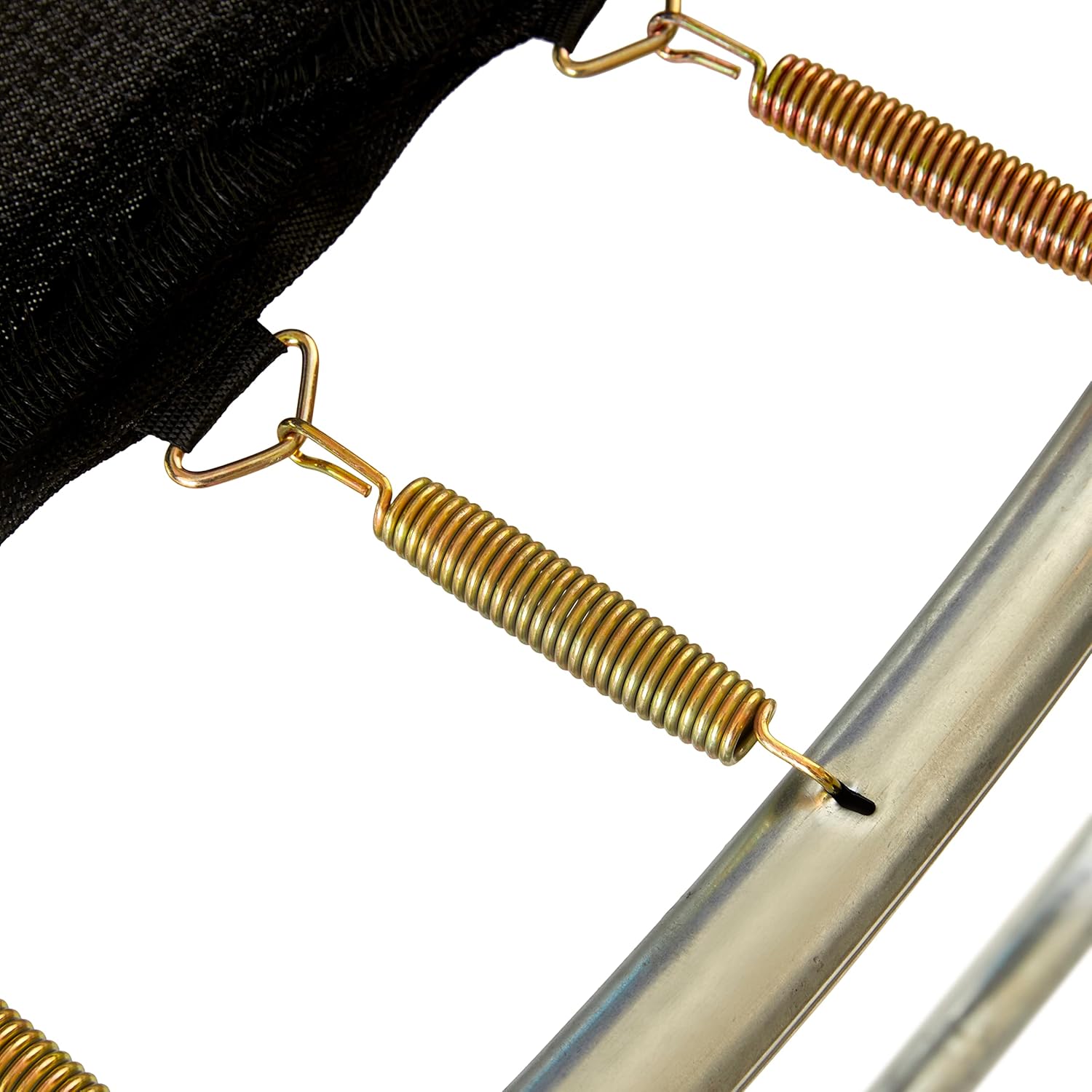 Trampoline spring and galvanized frame bar with hooked end fittings