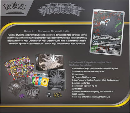 Elite Trainer Box back panel with Pitch Black artwork and card list