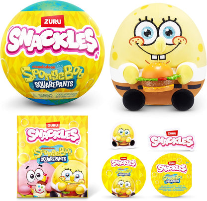 ZURU Snackles SpongeBob collectible capsule in yellow ball packaging with character figure