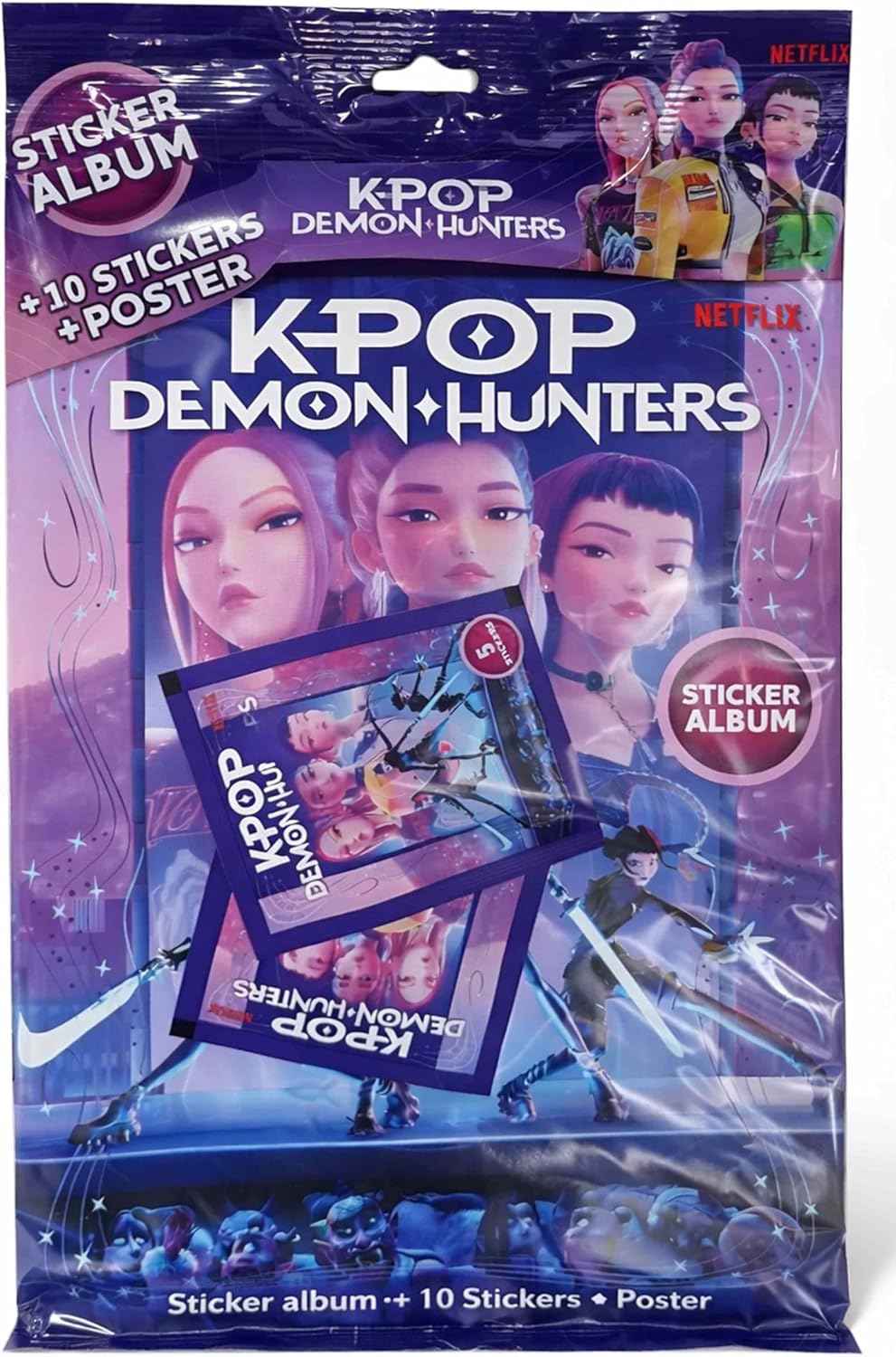 K-Pop Demon Hunters Starter Pack – Sticker Album + 2 Figure Bags