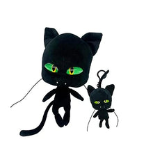 Miraculous Ladybug Assorted Plüschfigur, schwarze Katze mit grünen leuchtenden Augen