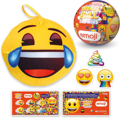 MiraBall Surprises Emoji Toy Blind Capsule with Expandable Memory Foam Plush and Stickers