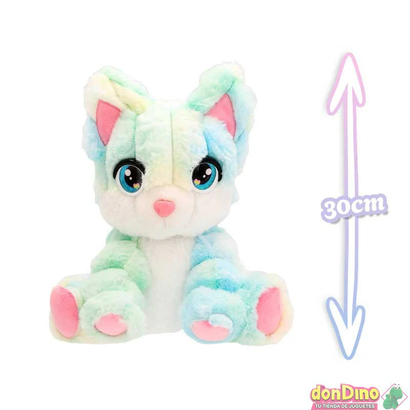 Peluche conejo pastel de 30 cm, orejas grandes y ojos brillantes