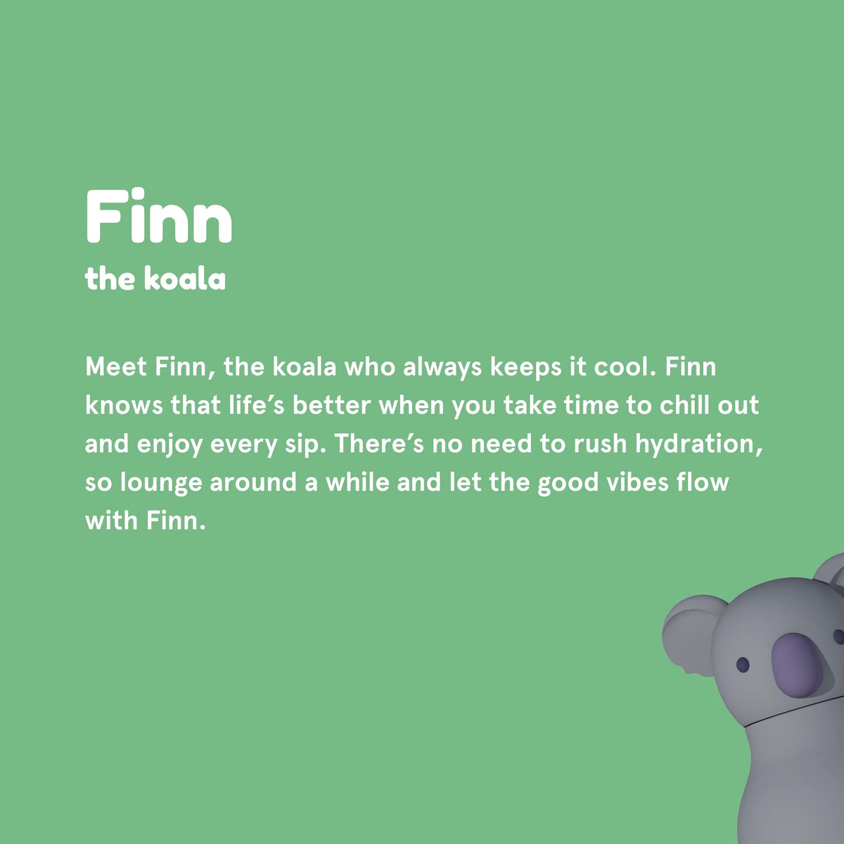 Light gray 473 ml water bottle with koala character lid