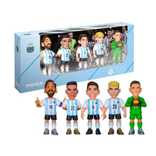 Football figure pack of 5 in a display box, with five Argentina-style players