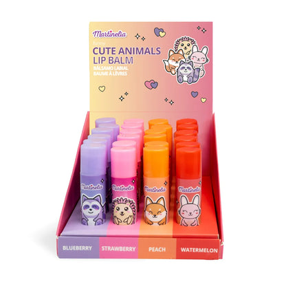 Set balsam de buze cu animale: Blueberry, Strawberry, Peach, Watermelon (4 buc.)