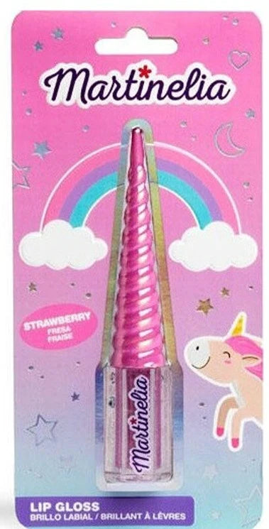 Martinelia brillo labial unicornio en blister rosa, aroma strawberry