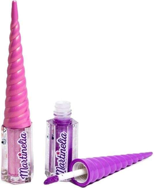 Brillo labial unicornio rosa con aplicador en forma de cono