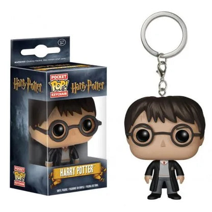 Harry Potter Pocket Pop keychain figure with silver ring, round glasses, black outfit