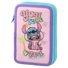 Triple decker Full pencil case 3 zippers Stitch