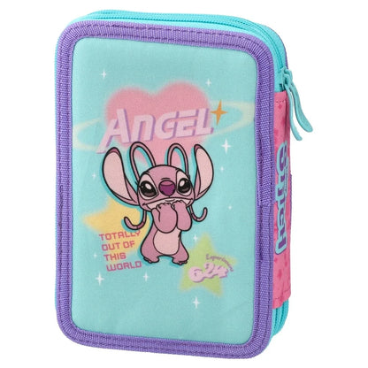 Triple decker Full pencil case 3 zippers Stitch