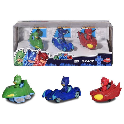 PJ Masks 3-pack character cars: green, blue, and red.