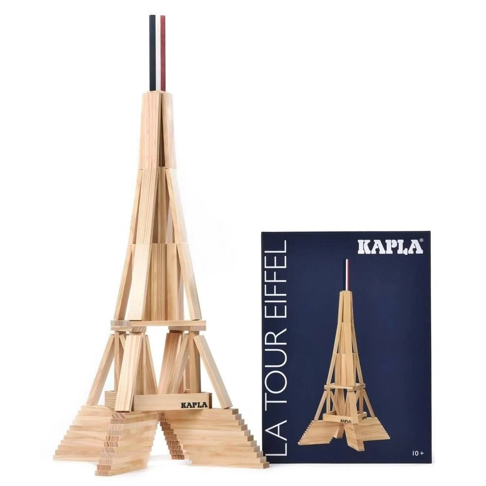 Wood Eiffel Tower building box with wooden pieces and assembly guide