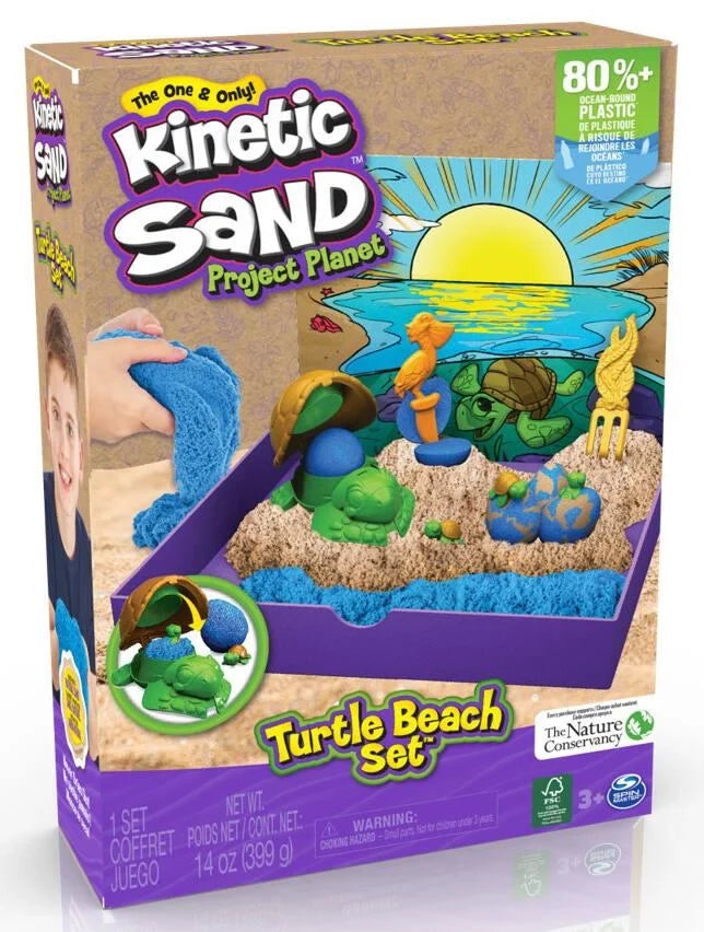 Turtle Beach play sand set box with colorful beach-themed packaging