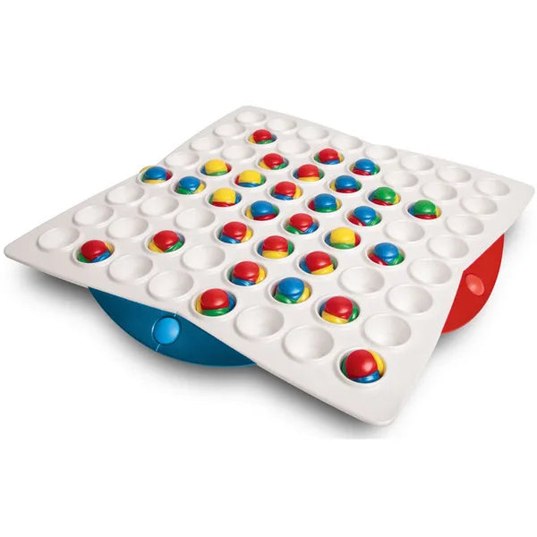 Rolit colorful strategy board game with white peg grid and multicolor round pieces