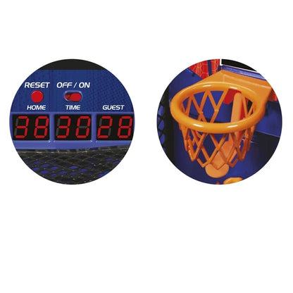 Digital timer screen and hoop net close-up