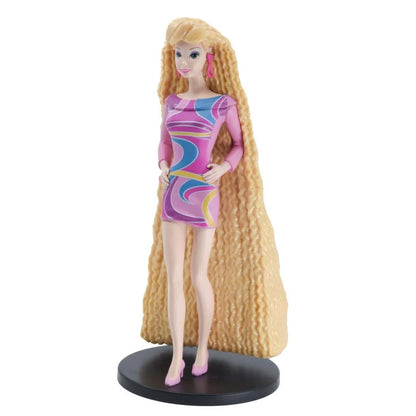 Totally Hair collectible doll with long blonde curly hair and pink patterned dress