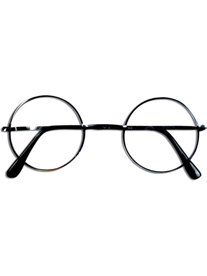 Round black-framed wizard glasses