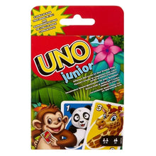 UNO Junior card game package with brand logo and card illustrations
