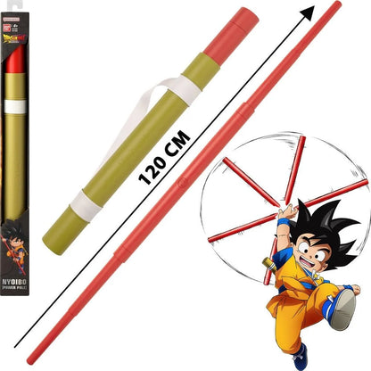 Dragon Ball Daima character figure holding a red staff with green grip pieces
