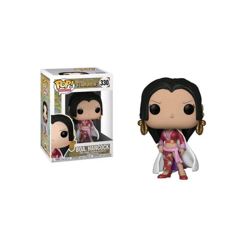 Vinyl collectible figure of Boa Hancock with pink outfit and black hair, boxed