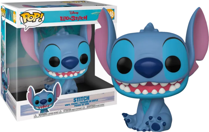Stitch vinyl collectible figure with retail box; blue character with large ears and grin