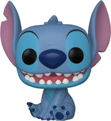 Blue Stitch vinyl collectible figure with big ears, round eyes, and wide grin