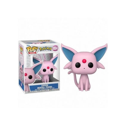 Espeon POP vinyl figure with blue ears and red gem, shown with retail box