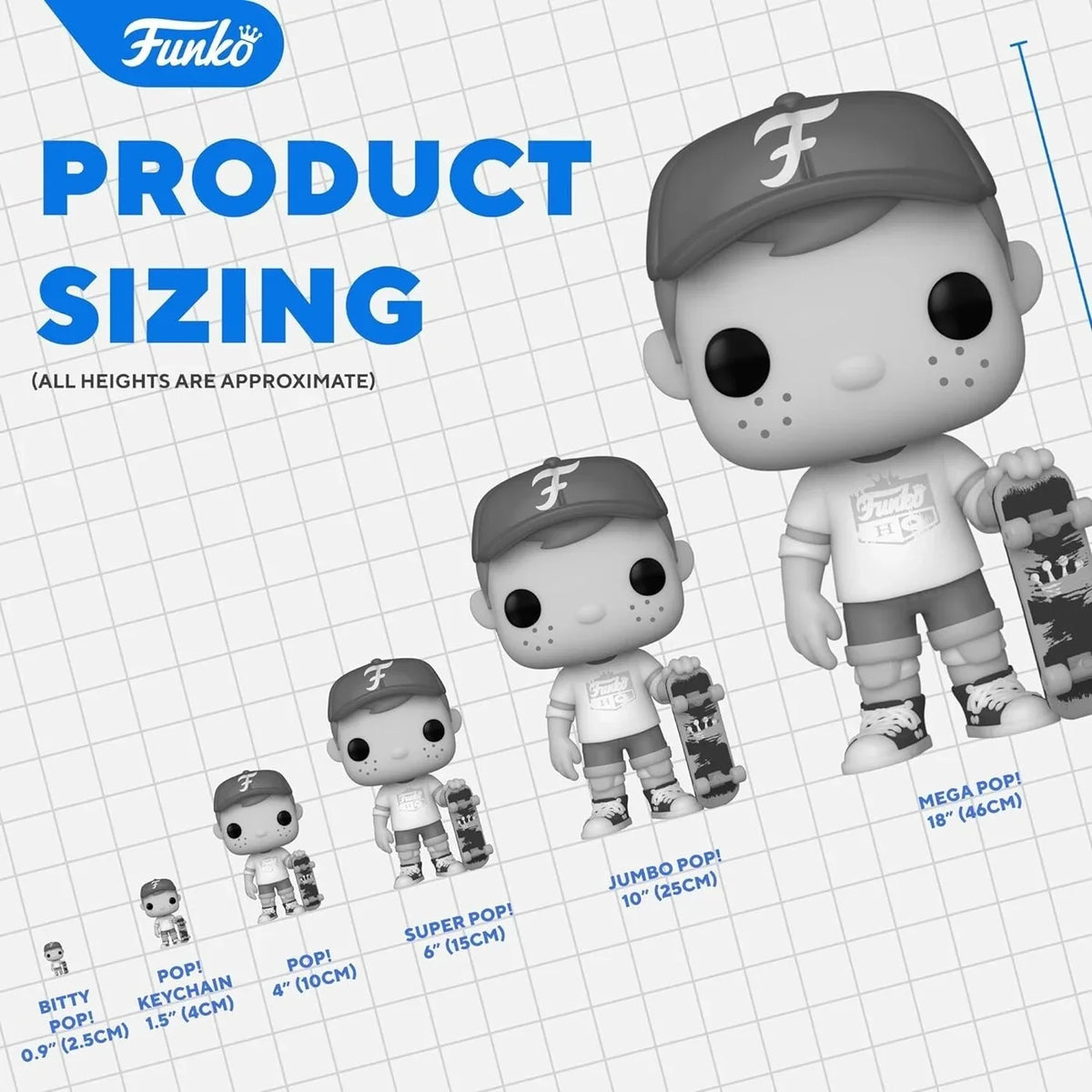 Funko Pop! vinyl figure set: three kids in white astronaut outfits with dark caps